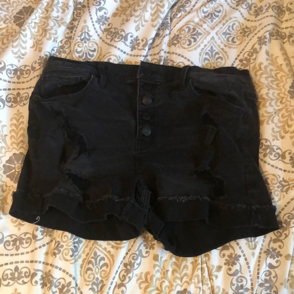 Mudd black high-rise ripped jean shorts